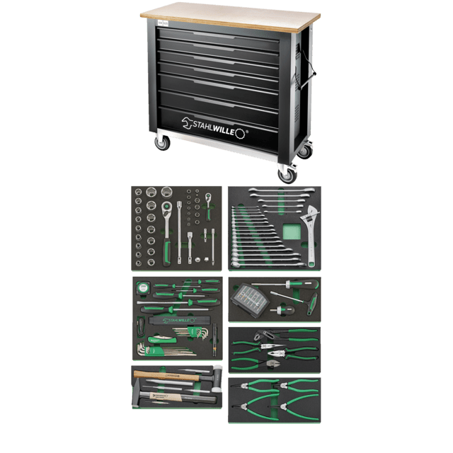 Stahlwille 98830179 - QuickRelease Tool Set + Workbench 161 pieces