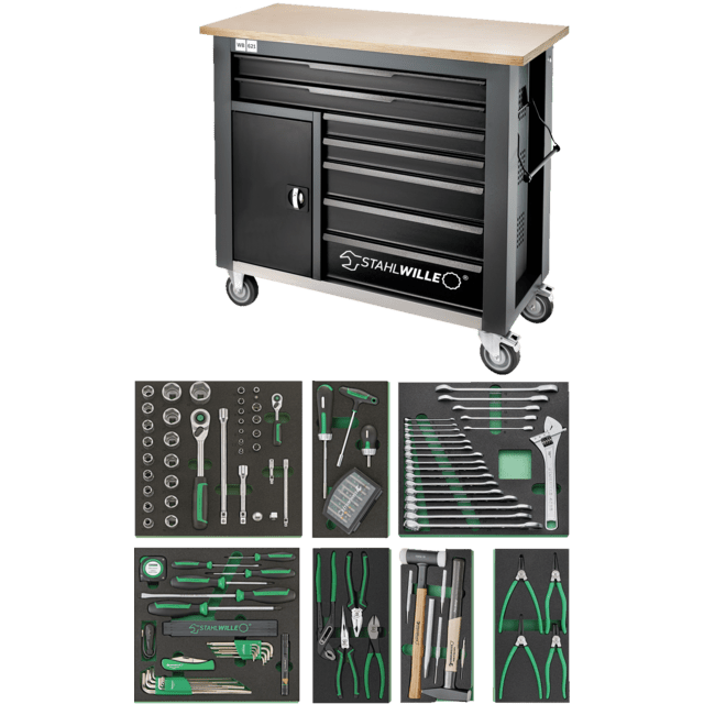 Stahlwille 98830194 - QuickRelease Tool Set + Workbench 161 pieces