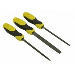 Stanley 0-22-445 - Juego 3 limas 6" (lima redonda basta, Triangular afilada entrefina, Redonda basta - Ferrotecnia