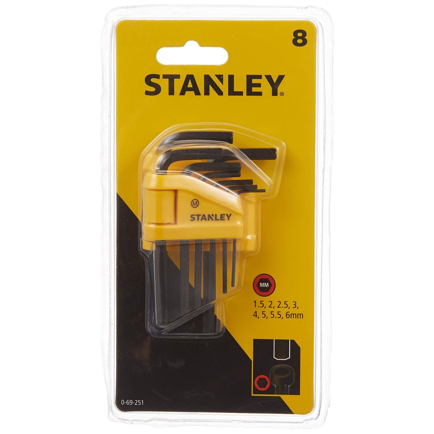 Stanley 0-69-251 - Juego de 8 llaves Allen métricas de 1,5 a 6 mm - Ferrotecnia