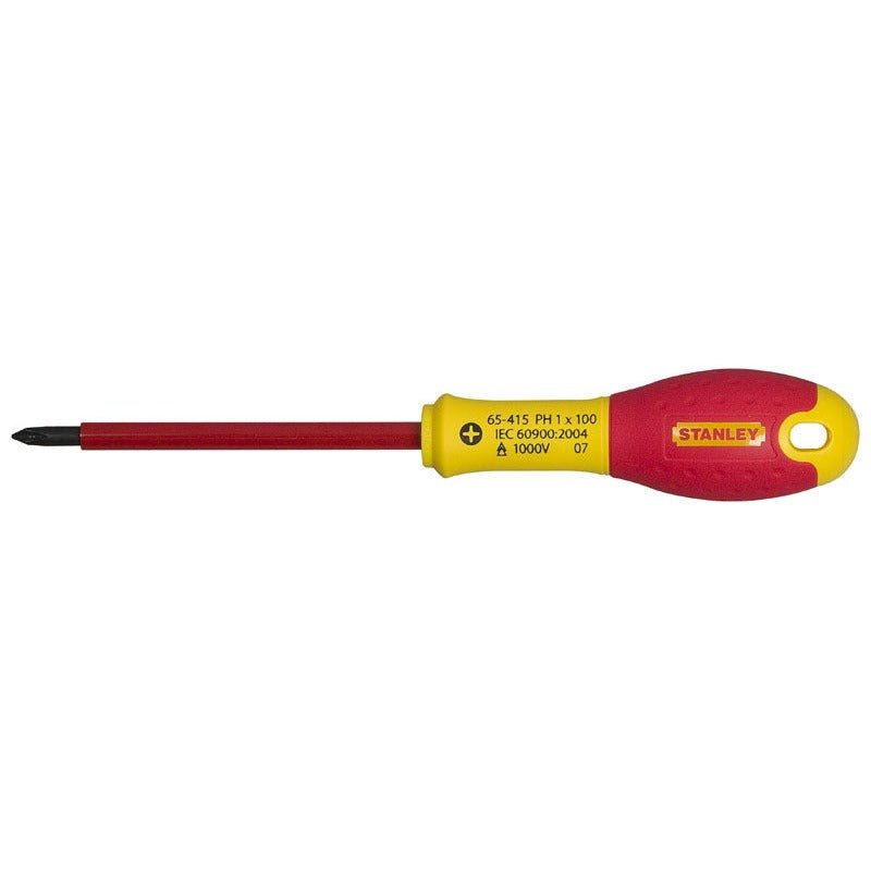 Stanley 1-65-415 - Destornillador Aislado vde 1000v FatMax Phillips ph1 x 100 mm - Ferrotecnia