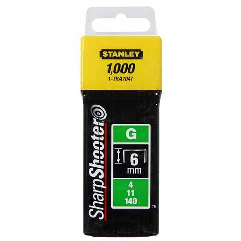 STANLEY 1-TRA704T - Grapa tipo g (4/11/140) 6mm - 1000 u.