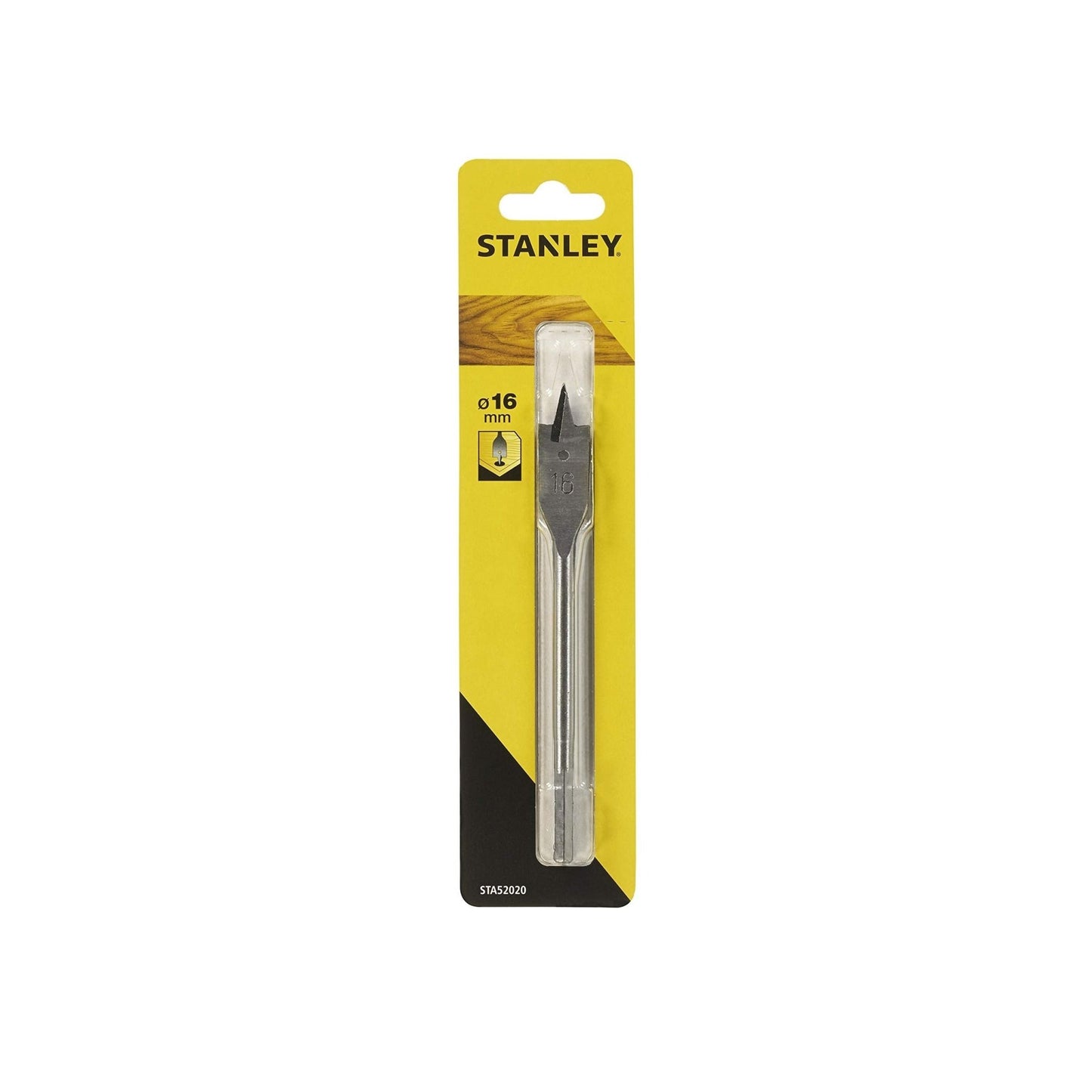 Stanley Accesorios Sta52020-Qz Broca de Pala al Cromo-Vanadio con Punta de Centrar y Bordes Afilados para Madera, diam 16 mm - Ferrotecnia