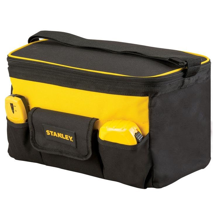STANLEY Bolsa Profunda para Herramientas Tapa plana, Múltiples Bolsillos, Poliéster 600x600 Denier, Asa para Hombro, Cremalleras Engomadas, Dimensiones 32 x 21 x 24 cm, STST1-73615