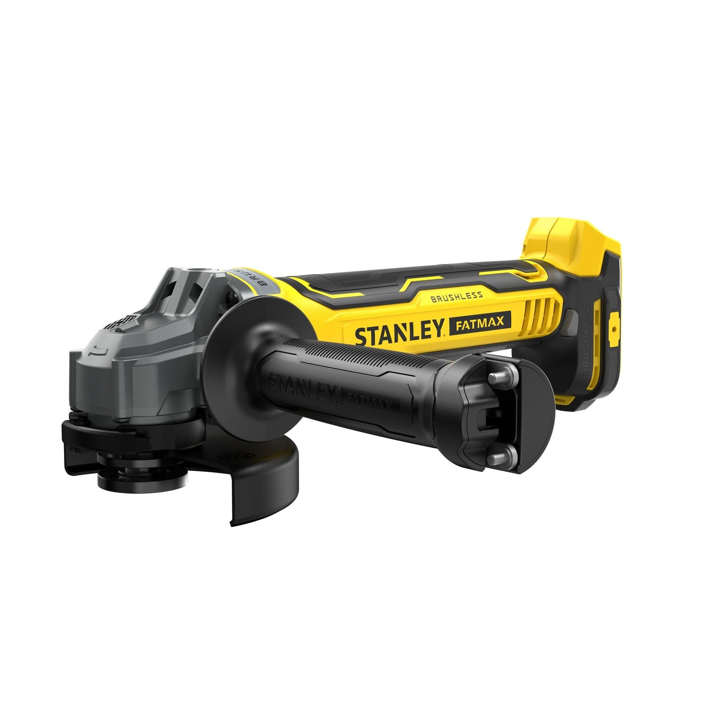 STANLEY FATMAX Mini Amoladora Angular sin Escobillas V20 18V, máximo disco 125mm, velocidad 8.000 rpm, Sin Batería ni Cargador, Empuñadura 3 Posiciones, SFMCG700B-XJ