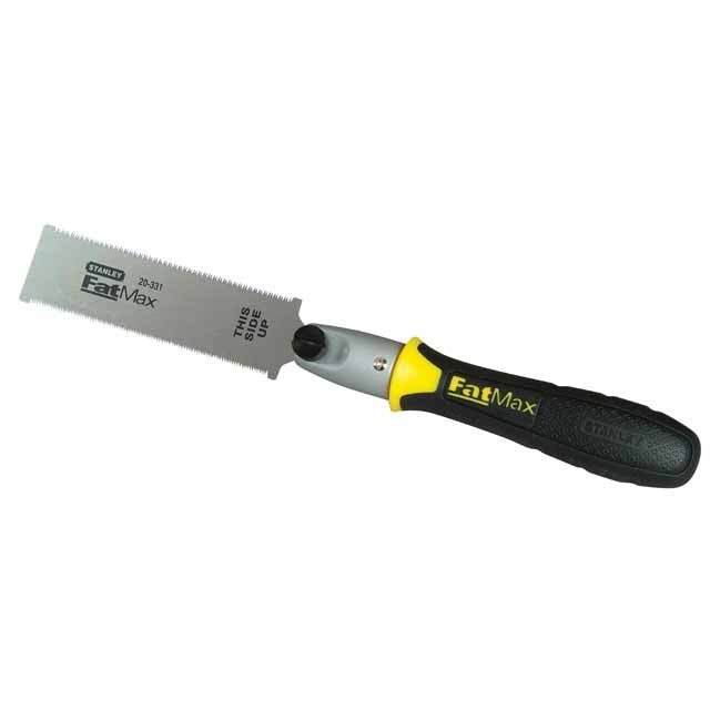 STANLEY FATMAX Mini sierra japonesa 120 mm, sierra de doble filo, hoja flexible y reafilable, mango bimaterial Cushiongrip, corte rápido y limpio, 0-20-331 - Ferrotecnia