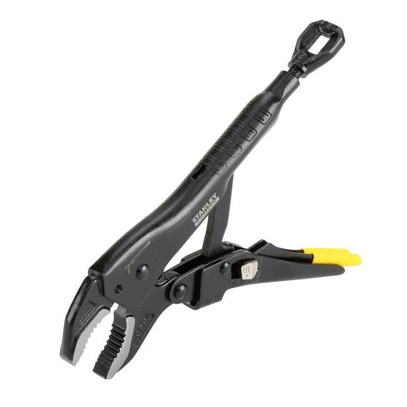 STANLEY FATMAX Mordaza boca curva 250 mm, liberación con una sola mano, acero de alto rendimiento, resistente a la corrosión, mecanismo Trulock, apriete potente, FMHT0-74886