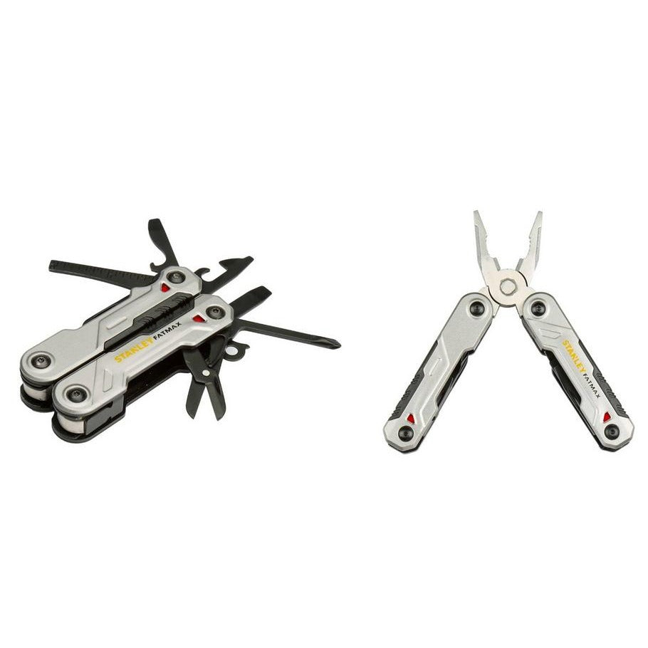 STANLEY FATMAX Multiherramientas 16 en 1, incluye alicate, cortador de alambre, 2 cuchillas, tijeras, lima, pelacables, destornilladores, cuerpo duradero, agarre ergonómico, FMHT0-72414