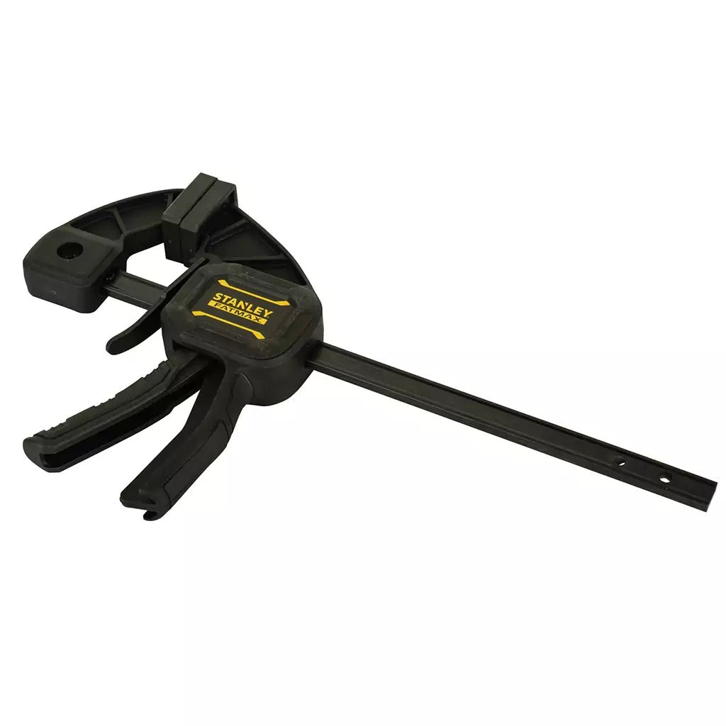 STANLEY FATMAX Sargento Monomanual M, Capacidad 300mm, Fuerza 45kg, Trabajo de Precisión, Zapatas Protectoras Desmontables, Ranura en V para Tubo, Carril de Acero, FMHT0-83233