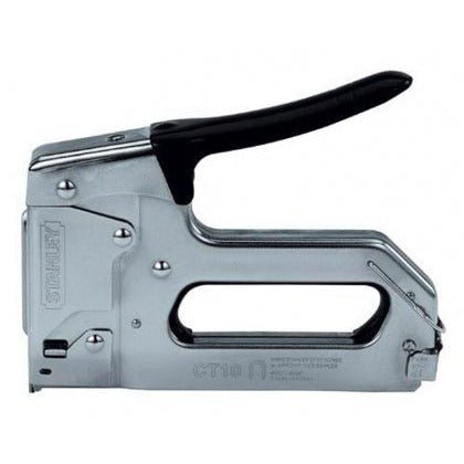 STANLEY Grapadora CT-10X, cuerpo de aluminio, ligera y duradera, inserción fácil de grapas, mango bloqueable, compatible con grapas tipo 7 (10-14mm) y tipo H (8-12mm), 6-CT-10X - Ferrotecnia