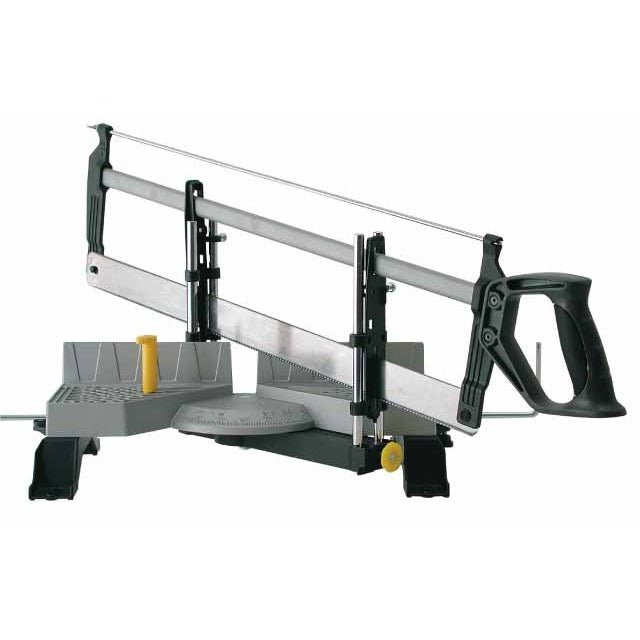 STANLEY Ingletadora con sierra, 7 ángulos seleccionables, mango antideslizante, incluye sierra trasera de 560mm, anchura de corte 45°=103mm / 90°=165mm, 1-20-800 - Ferrotecnia