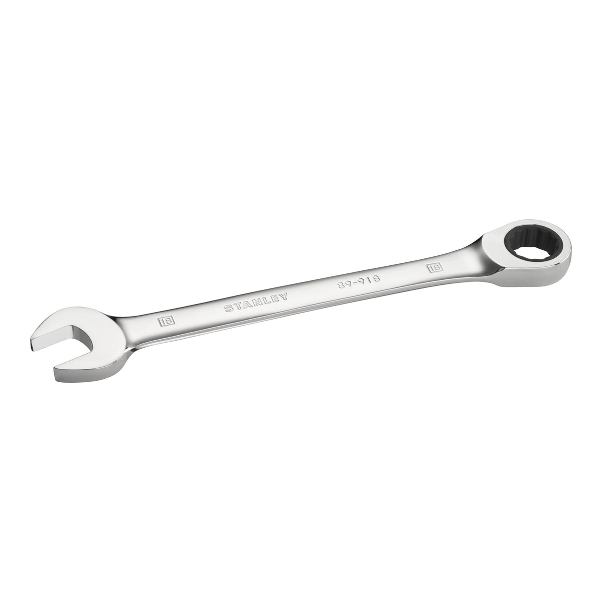 Stanley - Llave combinada plana con carraca 18 mm