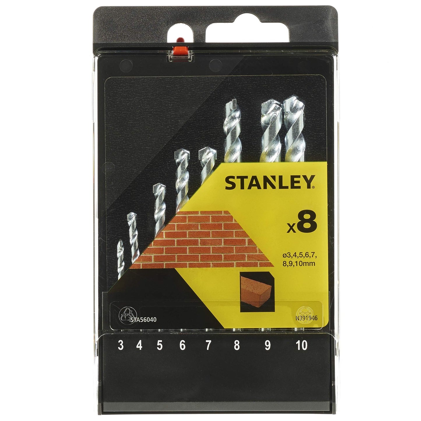 STANLEY STA56040-QZ - Cassette con 8 brocas para piedra ø 3-10mm