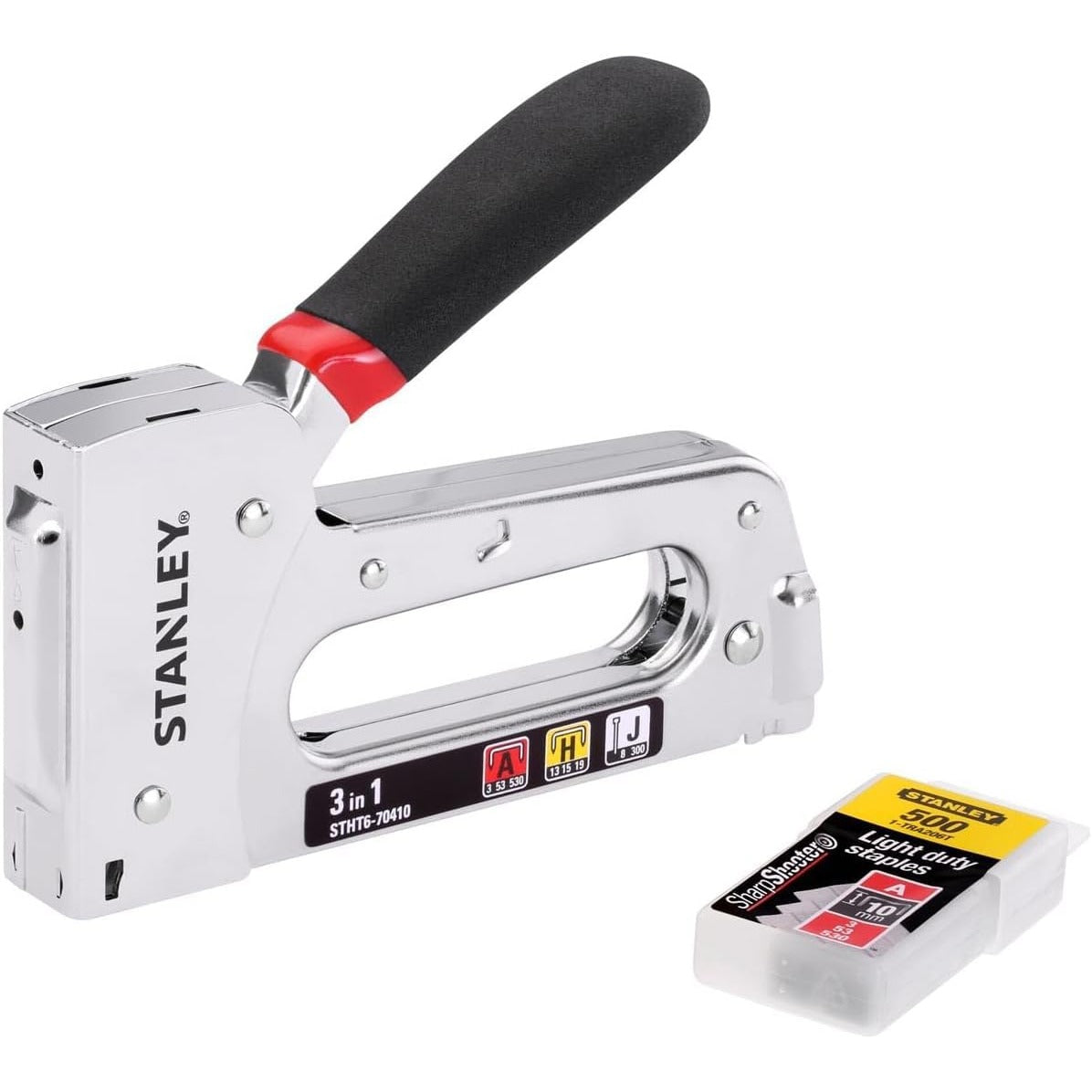Stanley STHT6-70410 - Grapadora 3 en 1, para grapa A, H y clavo