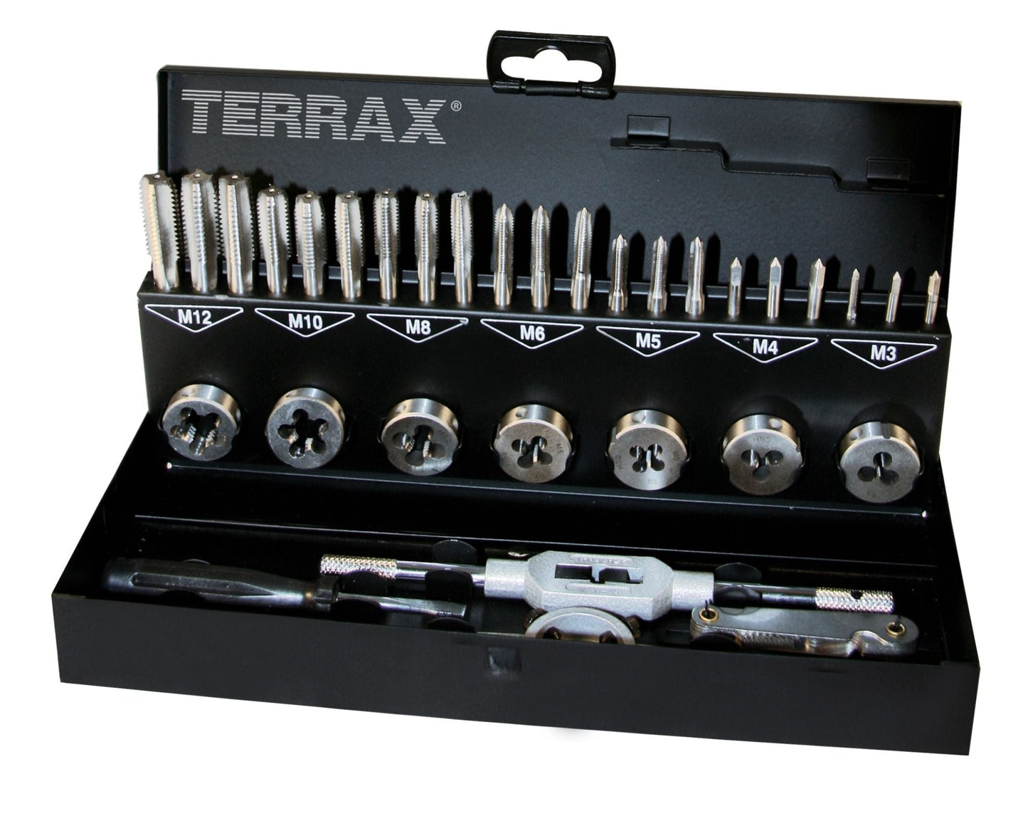 Terrax A245013 - Juego herramientas de roscar 31 piezas en estuche metálico - Ferrotecnia