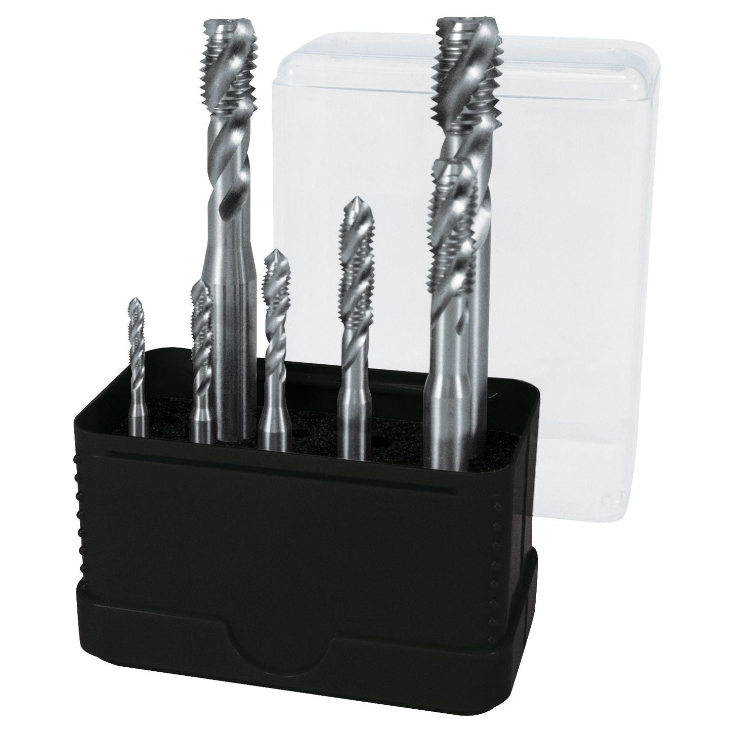 Terrax A245058TX - Set of 7 machine taps M DIN 371/376 type C 35° HSS ground in plastic case