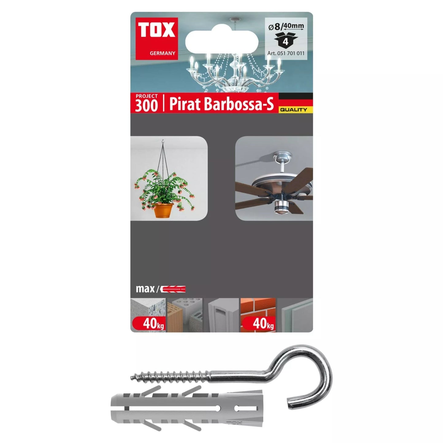 Tox Taco de pared con gancho Pirat Barbossa - Ferrotecnia