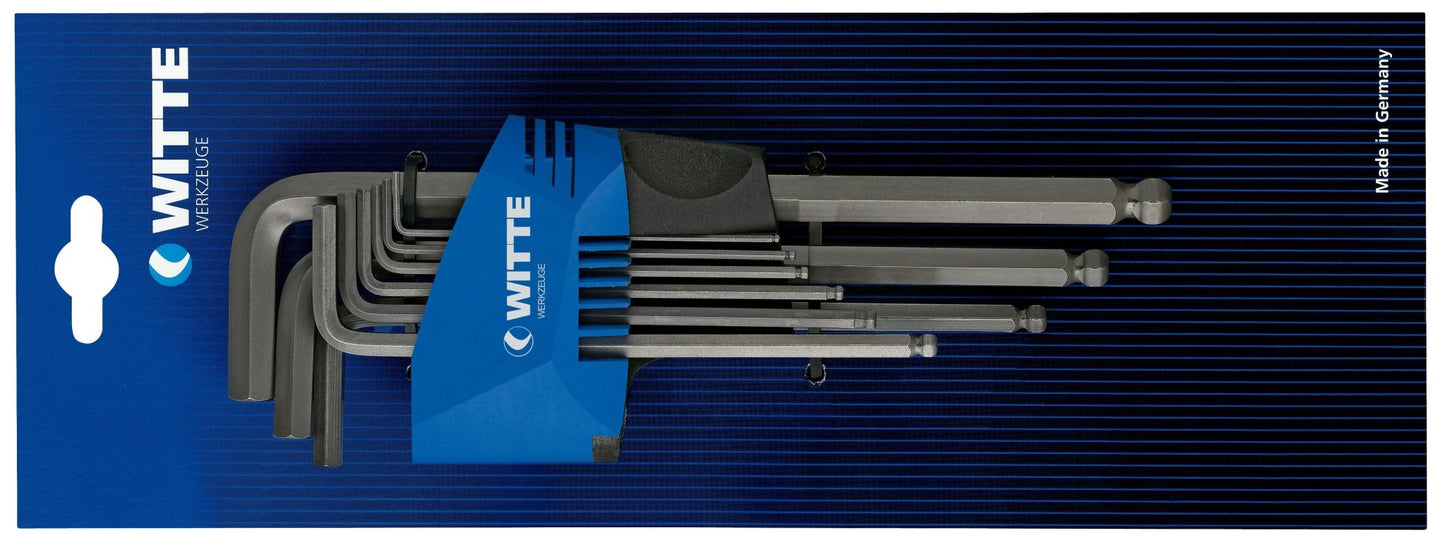 Witte 45031 - Juego de 9 llaves Allen largas con bola - Ferrotecnia