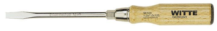 Witte Destornillador de punta plana mango de madera - Ferrotecnia