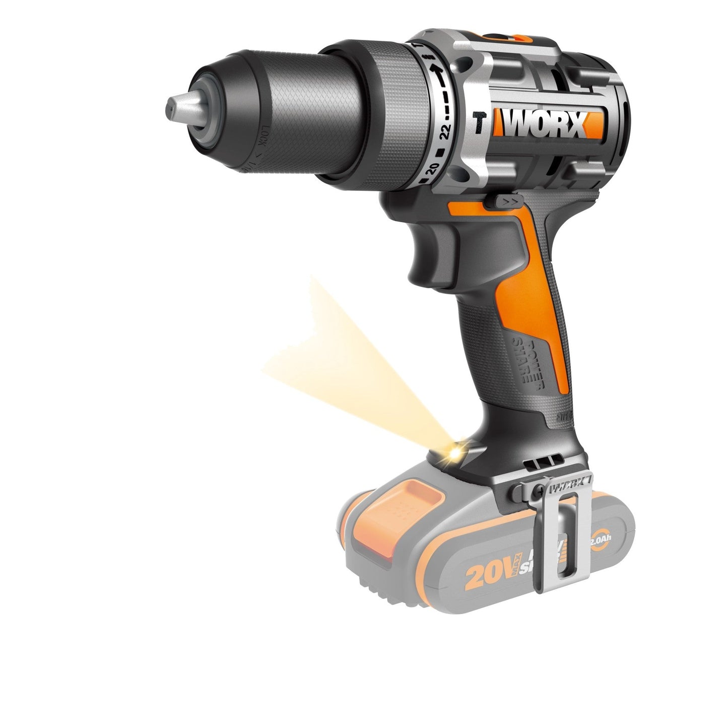 Worx WX352.9 - 20V Brushless Hammer Drill (Battery Not Included)