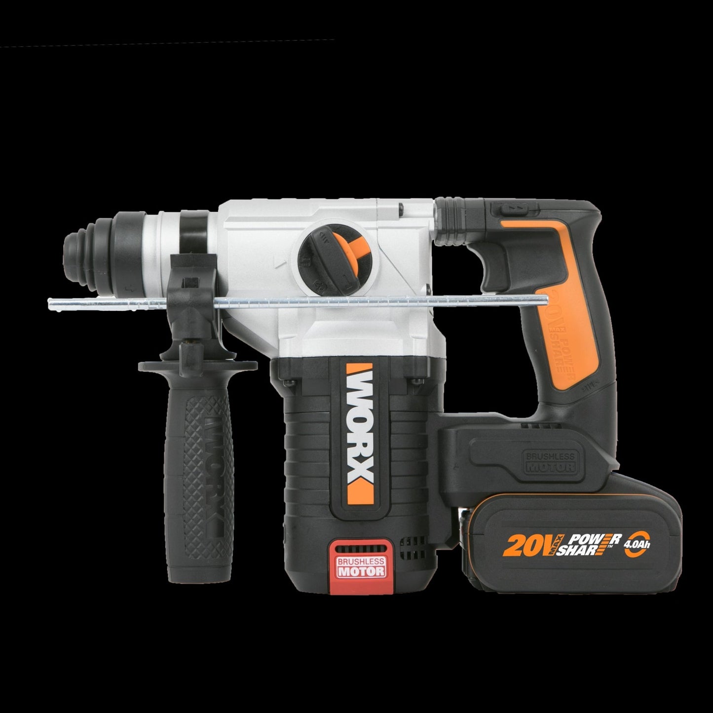 Worx WX380 - Martillo 4F Brushless 2,2J 20V 2 bat (4Ah + 4Ah) - Ferrotecnia