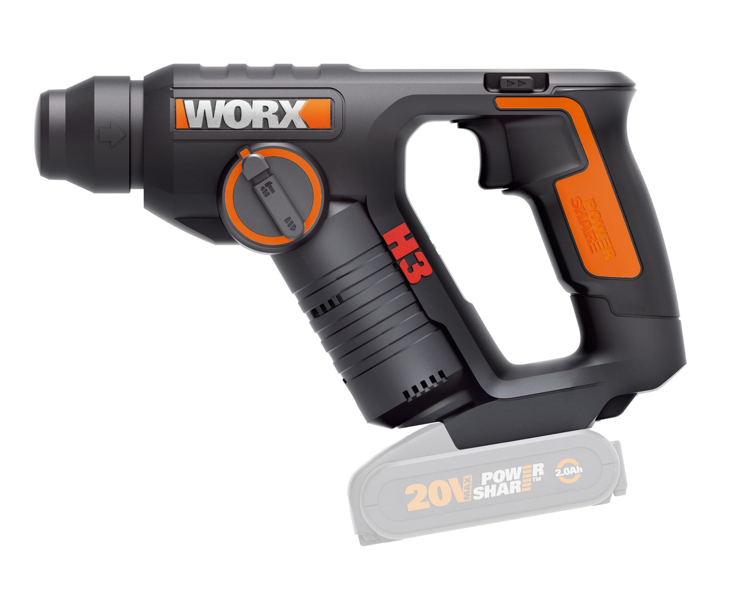 Worx WX394.91 - H3 Martillo/Taladro/Atornillador 20V sin batería - Ferrotecnia