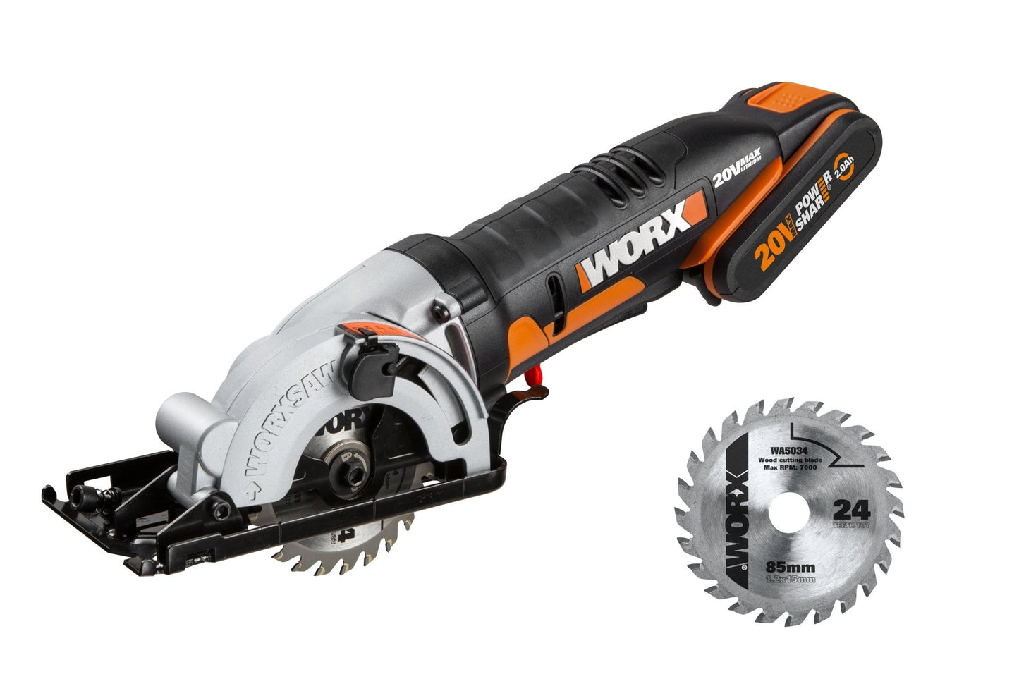 Worx WX527 - Sierra circular Worxsaw 20V (1bat 2.0Ah) - Ferrotecnia