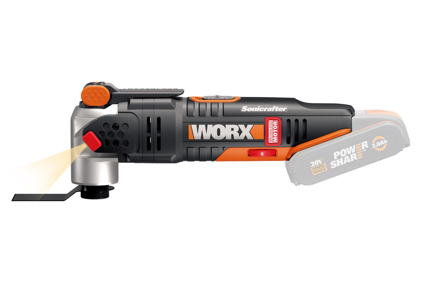 Worx WX693.9 - Multiherramienta Sonicrafter® Brushless 20V (Sin batería) - Ferrotecnia