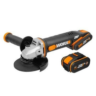 Worx WX803 - 125mm 20V 2.0Ah+4.0Ah Grinder (2 batteries)