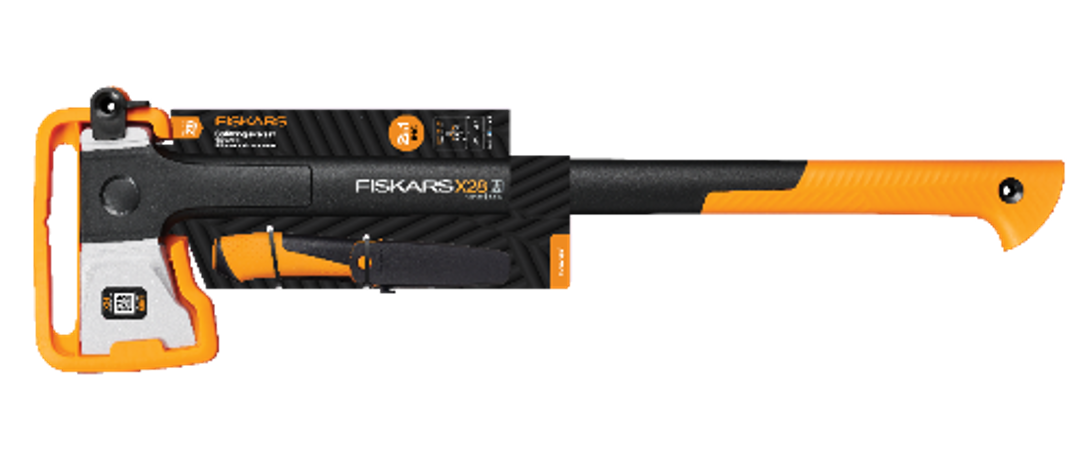 Fiskars X-Series X28 - Hacha de partir hoja M + cúter universal