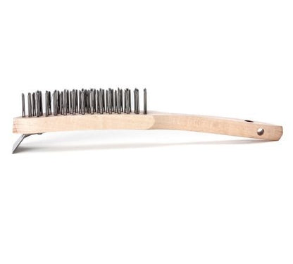 LessMann 120401 - Hand brushes with scraper 4 rows steel wire STA straight 0,35 mm "LESSMANN"