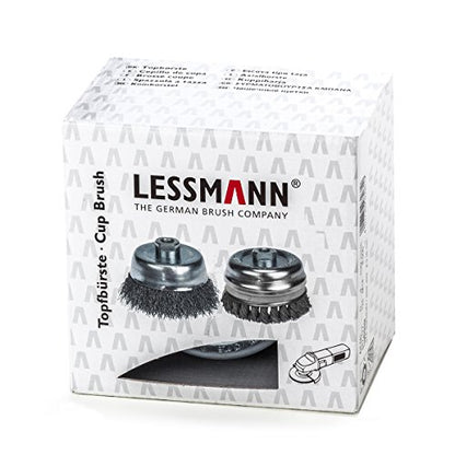 LessMann 423167 - Cepillo taza LessMann 75 mm./M14x2,0 mm. alambre de acero ondulado STA 0,35