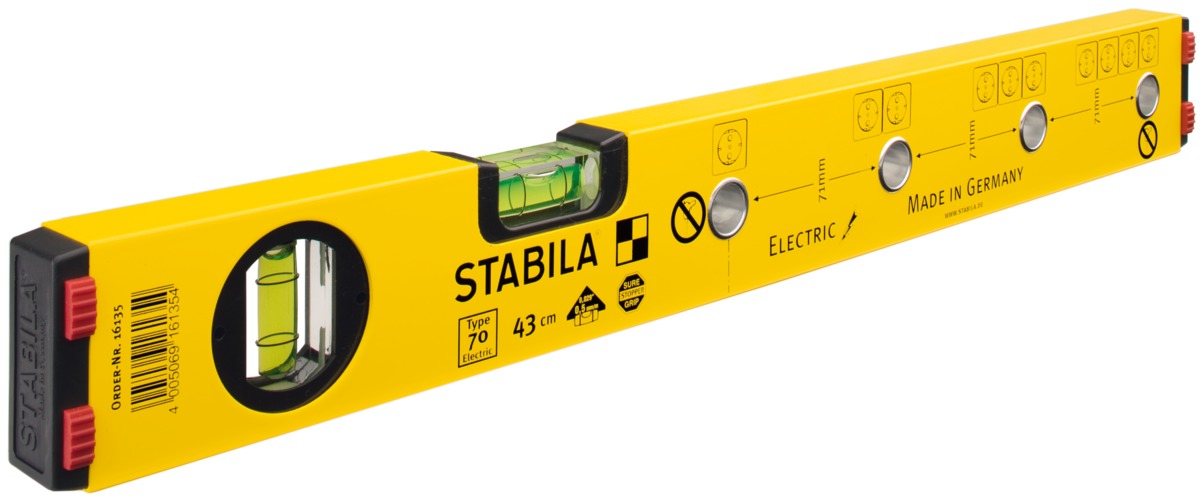 Stabila 161354 - Niveau Stabila Série 70 E 43 cm pour électriciens. –  Ferrotecnia