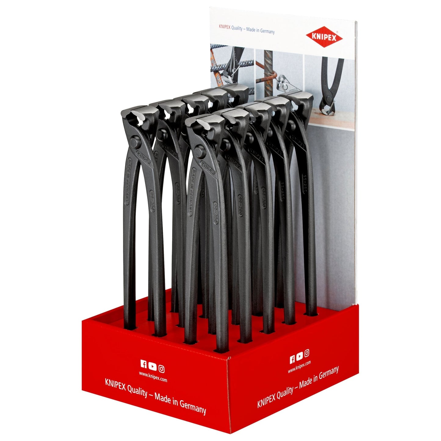 Knipex 00 18 01 V22 - Expositor sobremesa con 10 tenazas encofrador Knipex 99 00 280 EAN - Ferrotecnia