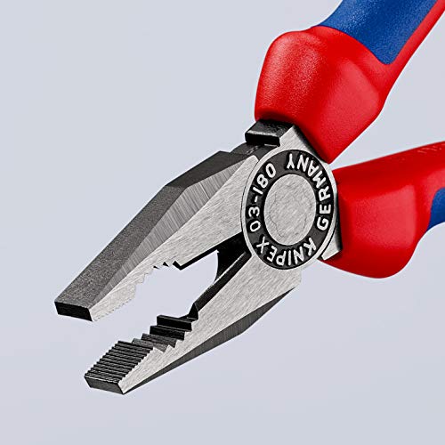 Knipex 03 02 180 SB - Alicate universal Knipex 180 mm. con mangos bicomponentes (en embalaje autoservicio) - Ferrotecnia
