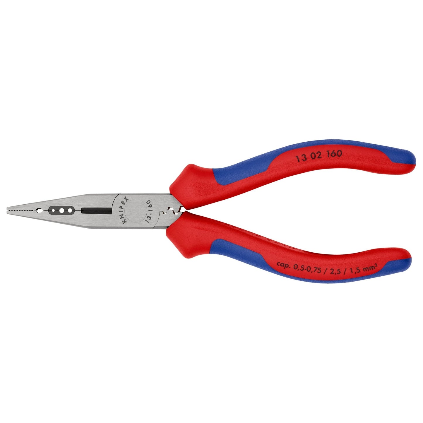 Knipex 13 02 160 - Alicate para electricistas 160 mm con mangos bicomponentes - Ferrotecnia