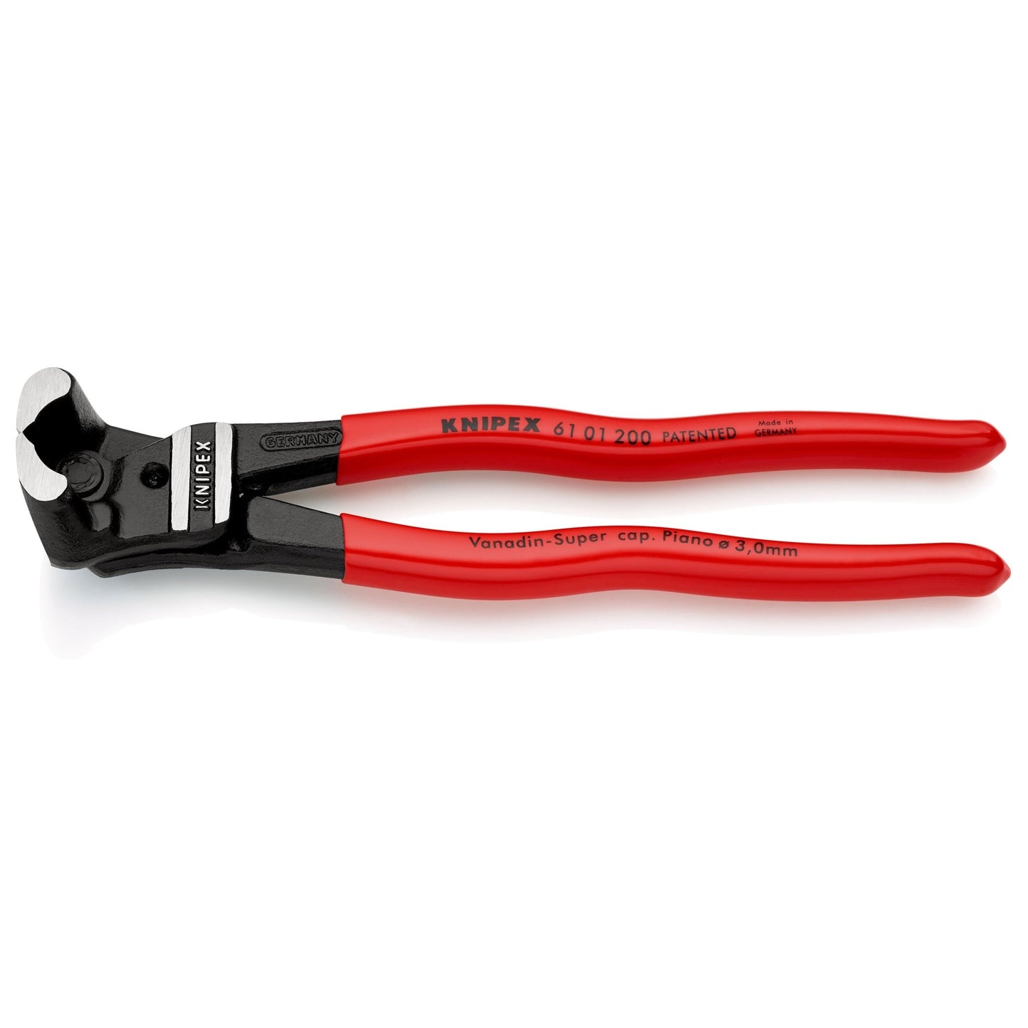 Knipex 61 01 200 - Alicate de corte frontal para bulones 200 mm con mangos PVC - Ferrotecnia