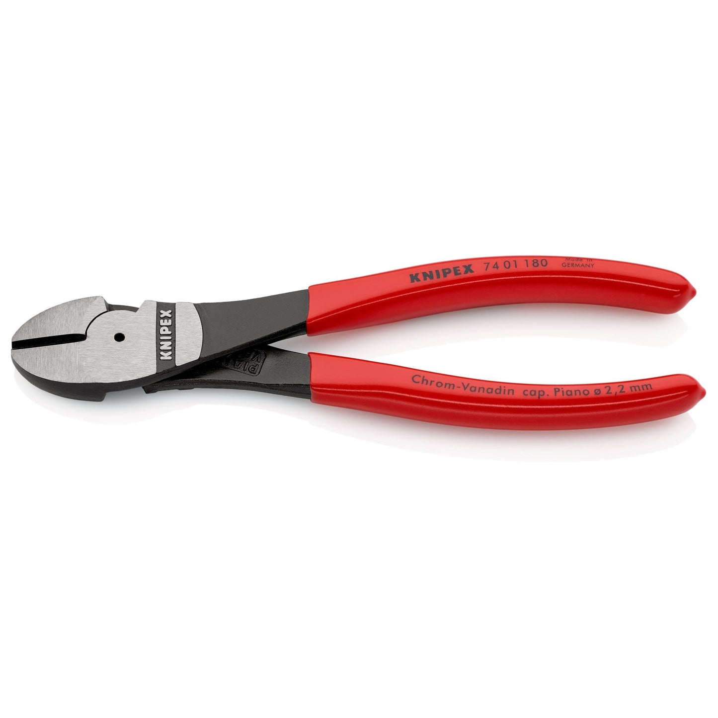 Knipex 74 01 180 - Alicate de corte diagonal de fuerza 180 mm con mangos PVC - Ferrotecnia