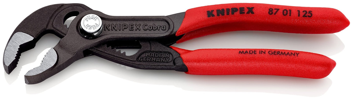 Knipex 87 01 125 SB - Tenaza Knipex Cobra® 125 mm. con mangos PVC (en embalaje autoservicio) - Ferrotecnia