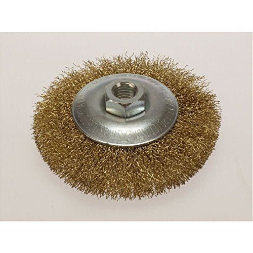 LessMann 422767 - Cepillo cónico LessMann 100x10 mm./M14x2,0 mm. alambre de acero latonado ondulado STM 0,30 - Ferrotecnia