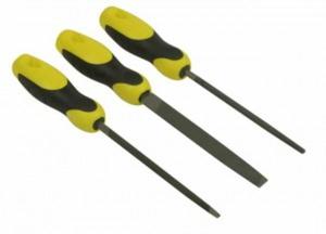 Stanley 0-22-445 - Juego 3 limas 6" (lima redonda basta, Triangular afilada entrefina, Redonda basta