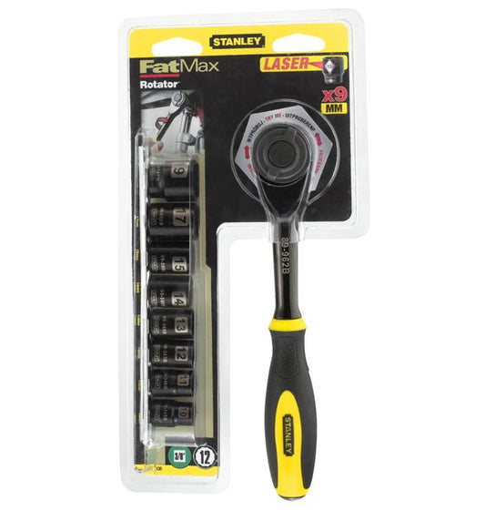 Stanley 0-94-606 - Juego carraca Rotator 9 piezas 3/8" cromo negro