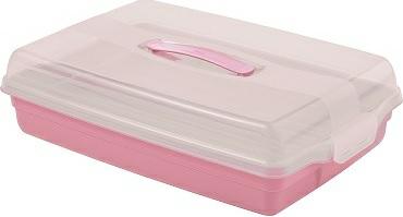 Contenedor de pasteles rectángulo rosa grande CURVER