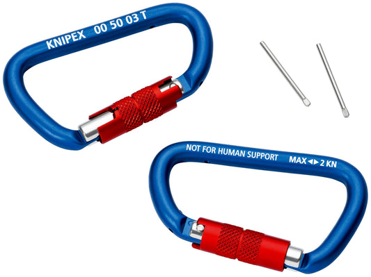 Knipex 00 50 03 T BK - Carabiners for Knipex fall arrest system (2 units)