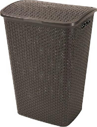 CURVER - Cesta de Ropa MyStyle 55L. Hamper con Tapa - con Asas - Color Chocolate