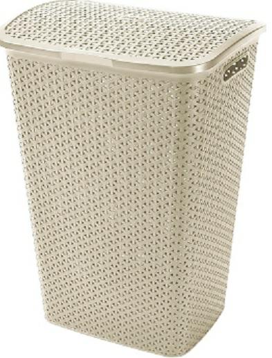 Curver 216582 Mystyle Cesta de Ropa, 43x33x60 Centímetros, Blanco Vintage