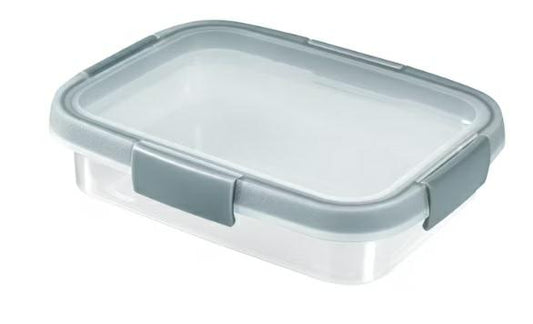 Curver Smart Fresh - Recipiente hermetico rectangular 3,5 L, transparente/azul grisaceo