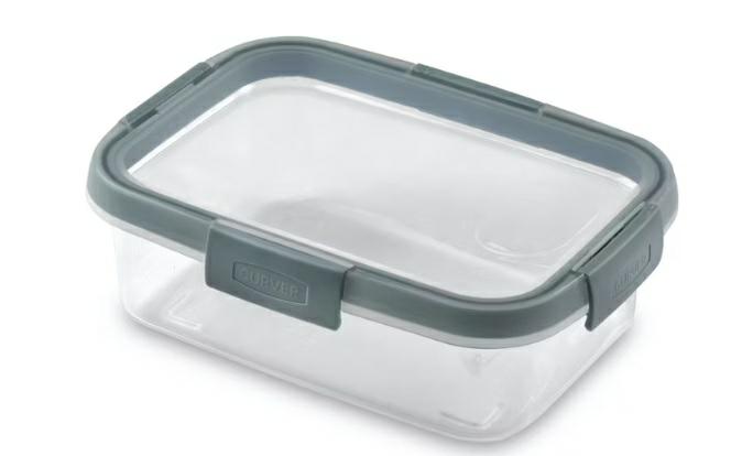Curver Smart Fresh - Recipiente hermetico rectangular 3,5 L, transparente/azul grisaceo