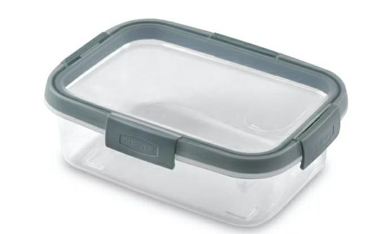 Curver Smart Fresh - Recipiente hermetico rectangular 3,5 L, transparente/azul grisaceo