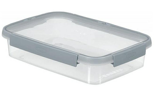 Curver Smart Fresh - Recipiente hermetico rectangular 2 L, transparente/azul grisaceo